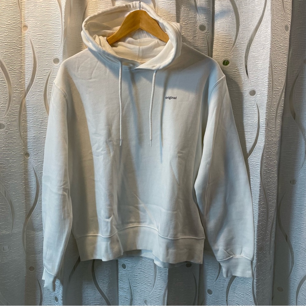 H&M‎ Divided Hoodie Mens Medium White Excellent Original Graphic Basic 09892114